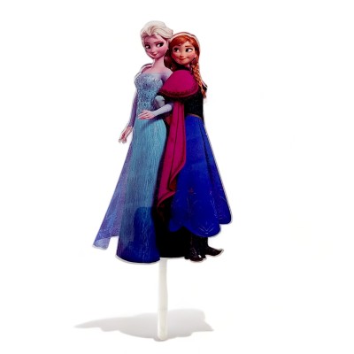 Cake Topper Frozen Elsa & Anna Εκτύπωση σε Plexi Glass