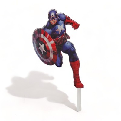 Cake Topper Captain America Avengers Εκτύπωση σε Plexi Glass