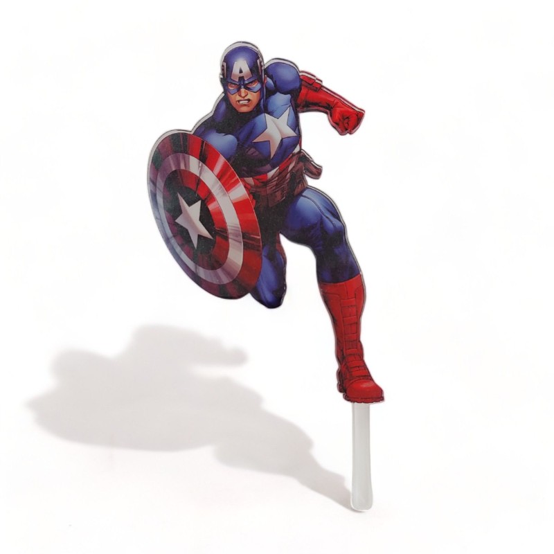 Cake Topper Captain America Εκτύπωση σε Ξύλο Cake Topper Captain America Εκτύπωση σε Ξύλο