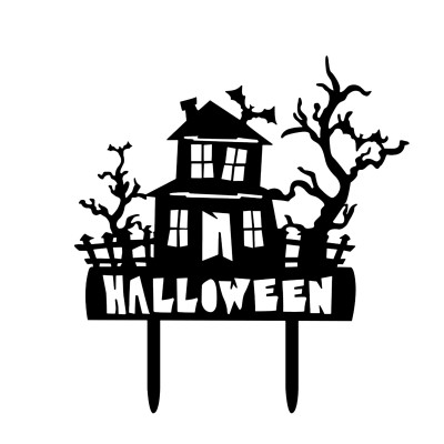 Cake Topper happy Halloween  Μαύρο
