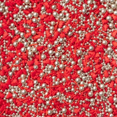 Κας Κας Χριστουγεννιάτικο Mix Κόκκινο Ασημί 90gr SugarCraft 
