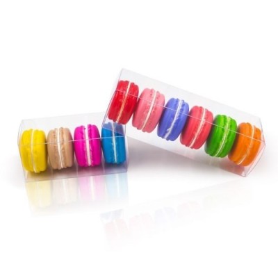 Κουτί διάφανο PET για 6 Macaron 18 x 4.5 x 4.5cm