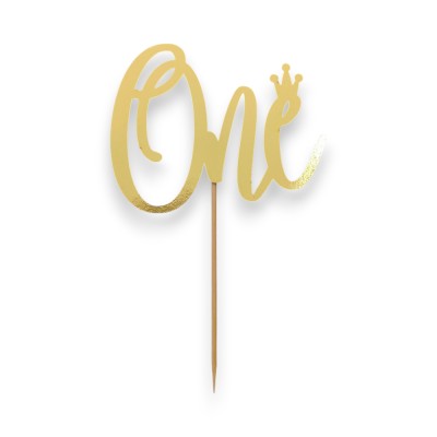 Cake Topper Χάρτινο Χρυσό One