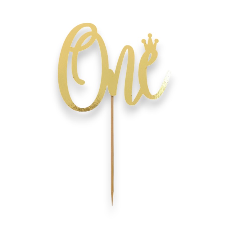 Cake Topper Χάρτινο Χρυσό One Cake Topper Χάρτινο Χρυσό One