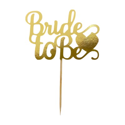 Cake Topper Χάρτινο Χρυσό Bride to be