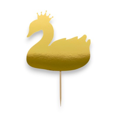 Cake Topper Χάρτινο Χρυσό Κύκνος