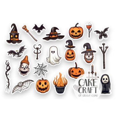 Βρώσιμα Διακοσμητικά σχέδια Halloween v7 - 23τμχ