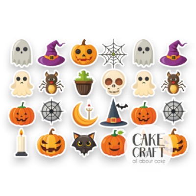 Βρώσιμα Διακοσμητικά σχέδια Halloween v5 - 24τμχ