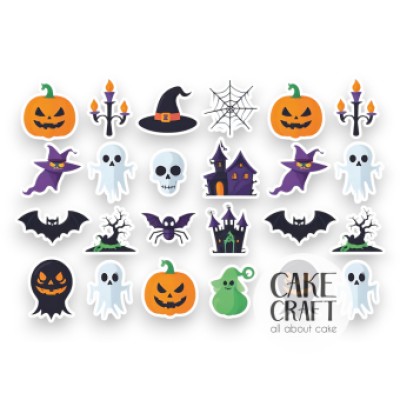 Βρώσιμα Διακοσμητικά σχέδια Halloween v4 - 24τμχ