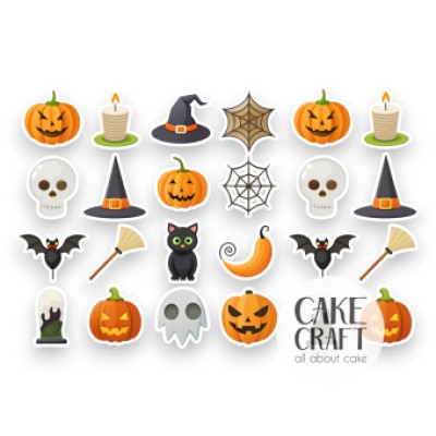 Βρώσιμα Διακοσμητικά σχέδια Halloween v2 - 24τμχ