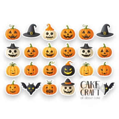 Βρώσιμα Διακοσμητικά σχέδια Halloween Κολοκύθες - 24τμχ