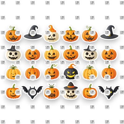 Βρώσιμα Διακοσμητικά σχέδια Halloween Κολοκύθες - 24τμχ