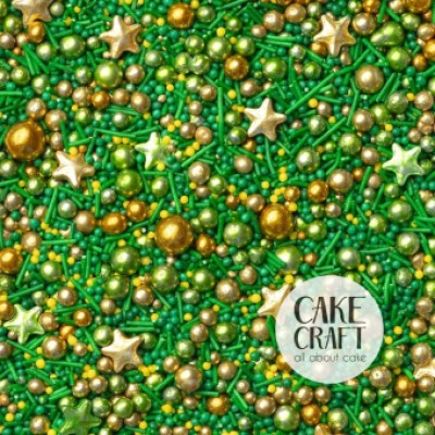 Κας Κας Sprinkle Mix Χριστουγεννιάτικο Πράσινο Χρυσό με Αστεράκια SugarCraft  90gr