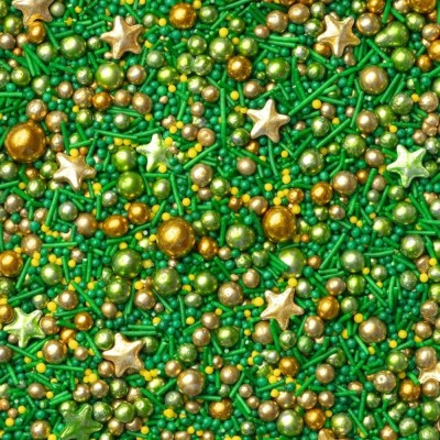 Κας Κας Sprinkle Mix Χριστουγεννιάτικο Πράσινο Χρυσό με Αστεράκια SugarCraft  90gr