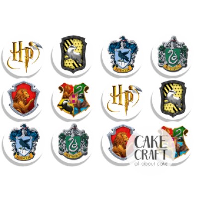 Βρώσιμα σχέδια Harry Potter στρογγυλά 6cm - 12τμχ