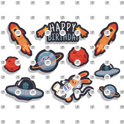 Βρώσιμα Διακοσμητικά σχέδια Space Bunny 10τμχ