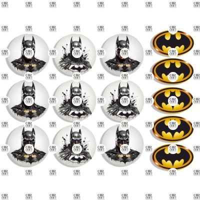 Βρώσιμα Διακοσμητικά σχέδια Batman στογγυλά 6cm - 14τμχ