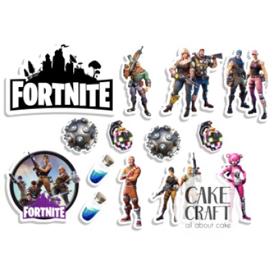 Βρώσιμα Διακοσμητικά σχέδια Fortnite 14τμχ