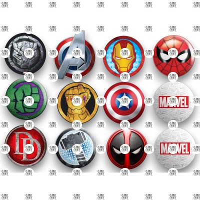 Βρώσιμα Διακοσμητικά σχέδια Avengers- 12τμχ