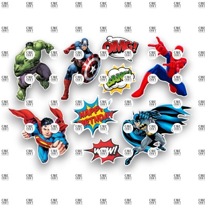 Βρώσιμα Διακοσμητικά σχέδια SuperHeroes - 9τμχ