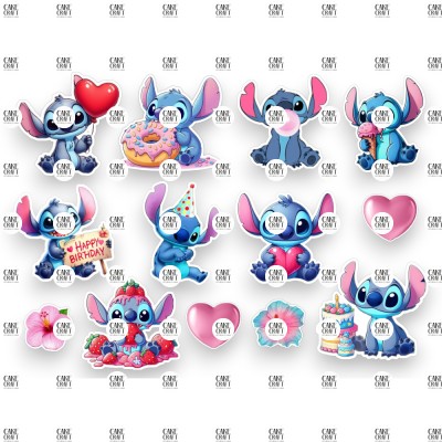 Βρώσιμα Διακοσμητικά σχέδια Stitch Birthday - 13τμχ