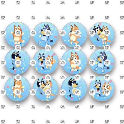 Βρώσιμα Διακοσμητικά σχέδια Bluey Birthday - 12τμχ