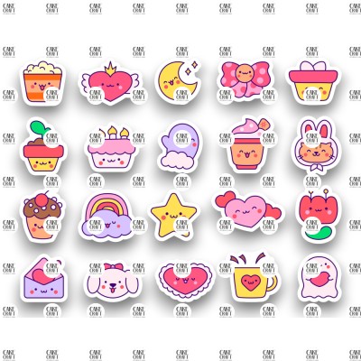 Βρώσιμα Διακοσμητικά σχέδια Cute Happy Kawaii - 15τμχ