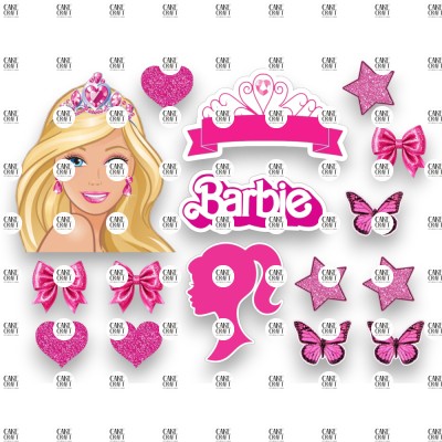 Βρώσιμα Διακοσμητικά σχέδια Barbie set - 16τμχ