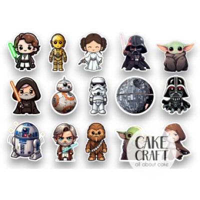 Βρώσιμα Διακοσμητικά σχέδια Star Wars - 15τμχ