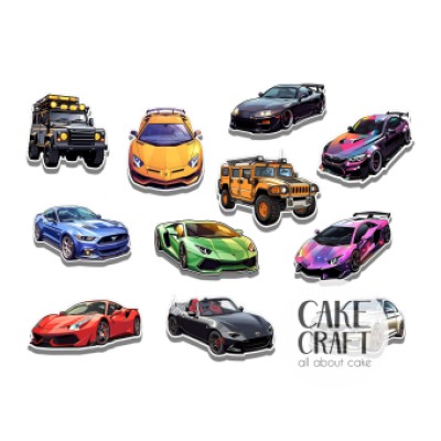 Βρώσιμα Διακοσμητικά σχέδια Super Cars - 11τμχ