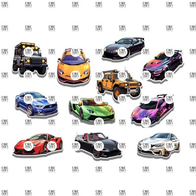 Βρώσιμα Διακοσμητικά σχέδια Super Cars - 11τμχ