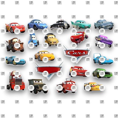 Βρώσιμα Διάκοσμητικά σχέδια Αυτοκίνητα (Cars) - 21τμχ