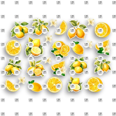Βρώσιμα Διακοσμητικά σχέδια Mediterranean Lemons set - 26τμχ