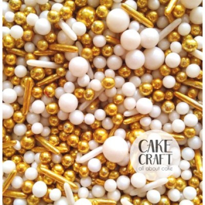 Κας Κας Sprinkles Mix Λευκό και Χρυσό  90gr SugarCraft 