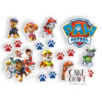 Βρώσιμα Διακοσμητικά σχέδια Paw Patrol σετ - 18τμχ