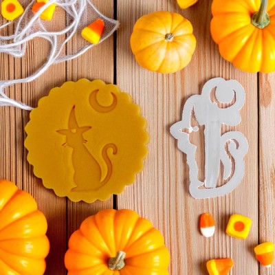 Σφραγίδα Ζαχαρόπαστας Halloween Γάτα