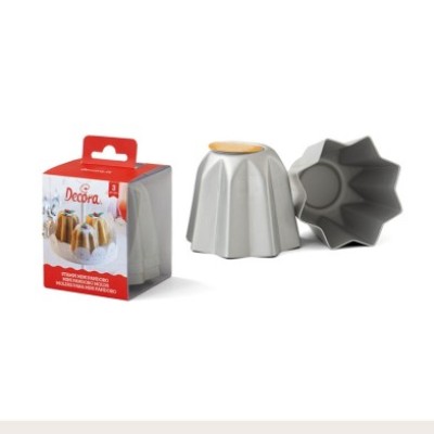 Σετ 3 Μεταλλικά Φορμάκια Κέικ για Pandoro 70g Decora