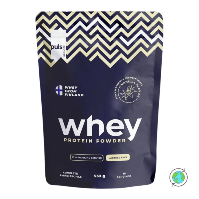 Whey Πρωτεΐνη Χωρίς Λακτόζη Βανίλια 73% - Puls Nutrition - 550gr