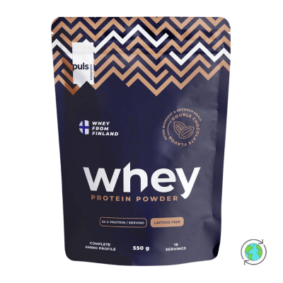 Whey Πρωτεΐνη Χωρίς Λακτόζη Διπλή Σοκολάτα 73% - Puls Nutrition - 550gr