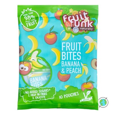 Παιδική Πολυσυσκευασία Fruit Bites με γεύση Μπανάνα Ροδάκινο - FruitFunk - 10x10γρ