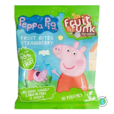 Παιδική Πολυσυσκευασία Peppa Pig Fruit Bites με γεύση Φράουλα - FruitFunk - 10x10γρ