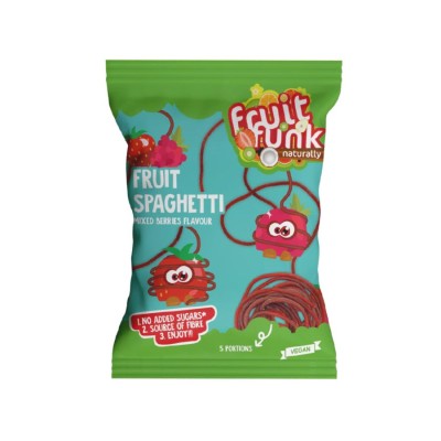 Παιδικά Φρουτένια Spaghetti με γεύση Φράουλα & Σμέουρα - FruitFunk - 100γρ