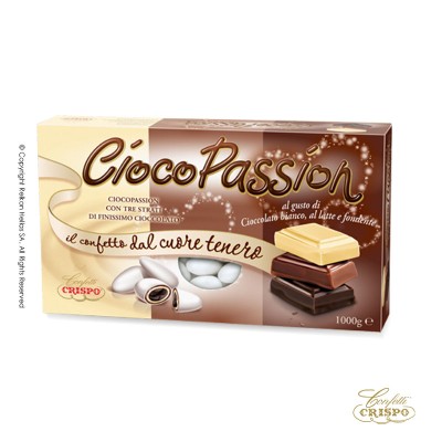 Κουφέτα Σοκολάτας Τριπλή Σοκολάτα Λευκό Crispo Chocopassion 1kg