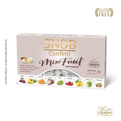 Κουφέτα Αμυγδάλου Mix Fruit Λευκό Crispo Snob 1kg