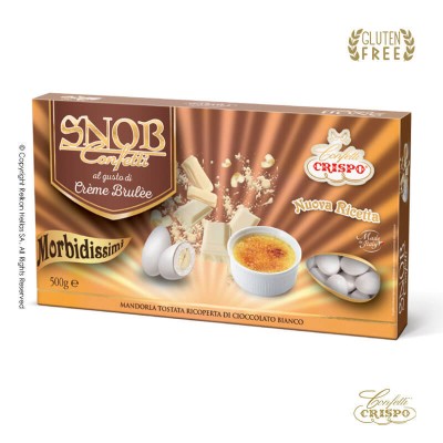 Κουφέτα Αμυγδάλου Creme Brulee Λευκό Crispo Snob 500gr