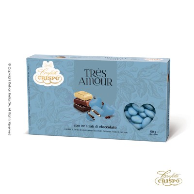 Κουφέτα Σοκολάτας Καρδιά Μπλε Crispo Tres Amour 1kg