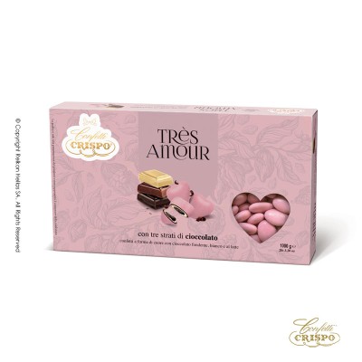 Κουφέτα Σοκολάτας Καρδιά Ροζ Crispo Tres Amour 1kg