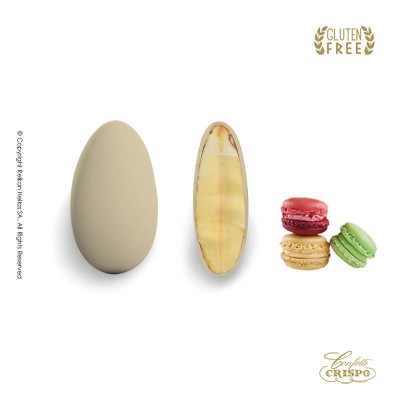 Κουφέτα Αμυγδάλου Macaron Μπεζ Crispo Sweet Glamour 400gr