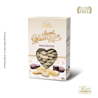 Κουφέτα Αμυγδάλου Macaron Μπεζ Crispo Sweet Glamour 400gr