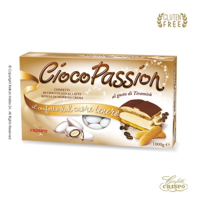 Κουφέτα Σοκολάτας Tiramisu Λευκό Crispo Chocopassion 1kg